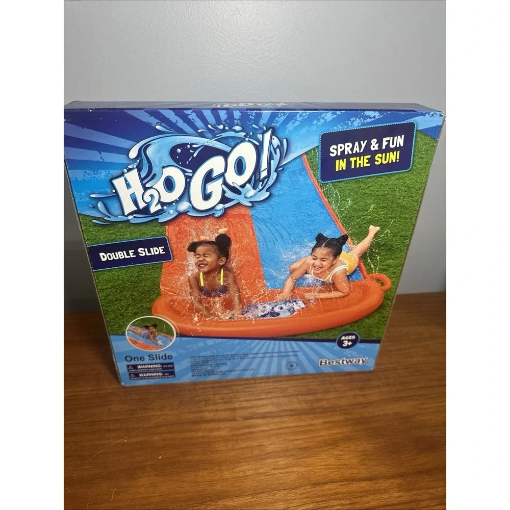 Bestway H2O GO! 16 ft Triple Lane Water Slide with Drench Pool Age 3+ NEW SEALED